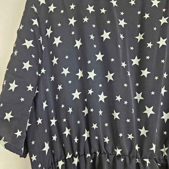Shein Curve Long Black Dress with White stars, thin and flows beautifully, 4X - Picture 2 of 9